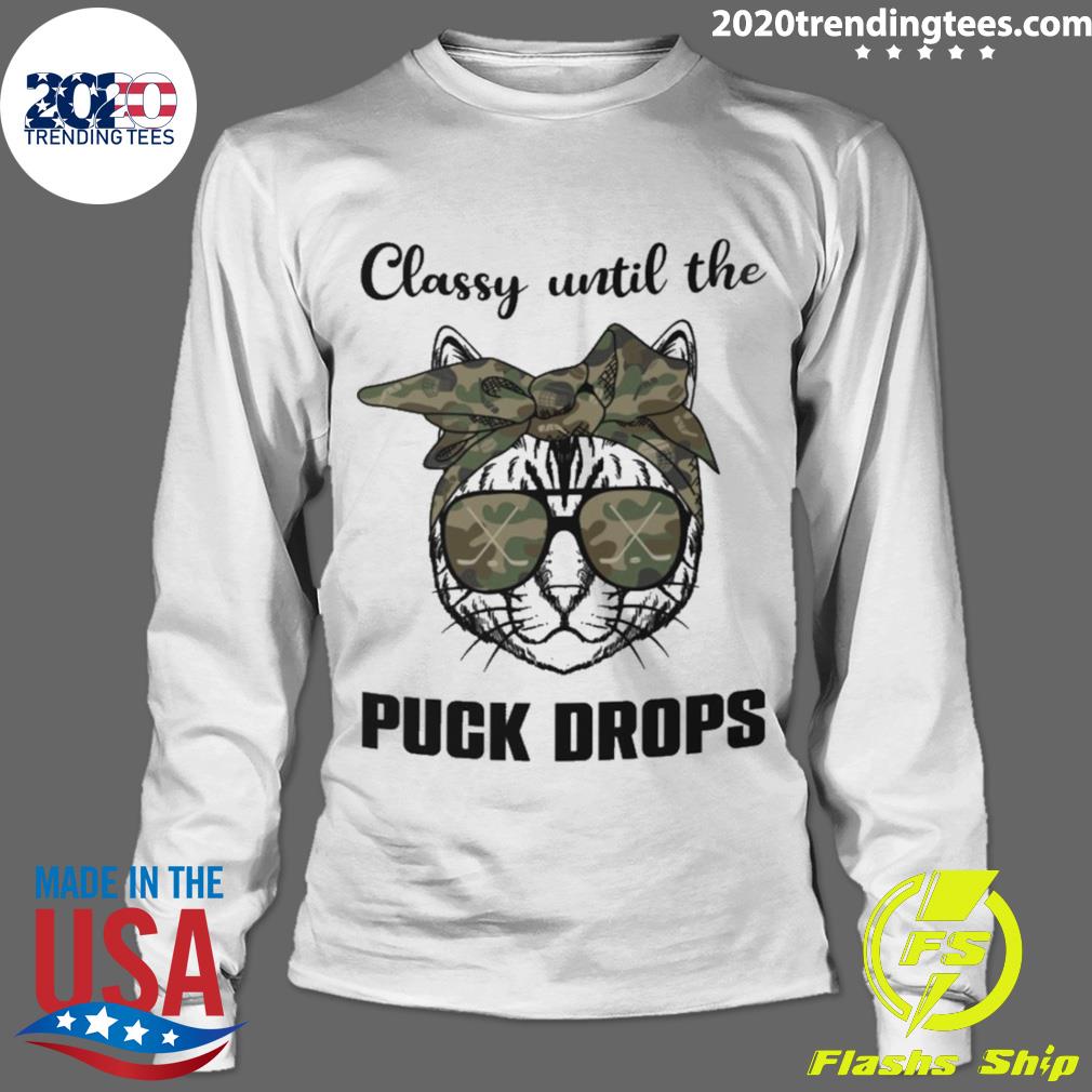 Official hockey cat classy until the puck drops - Adult & Kids T-Shirts, Sweatshirts & Hoodies apparel design preview 4