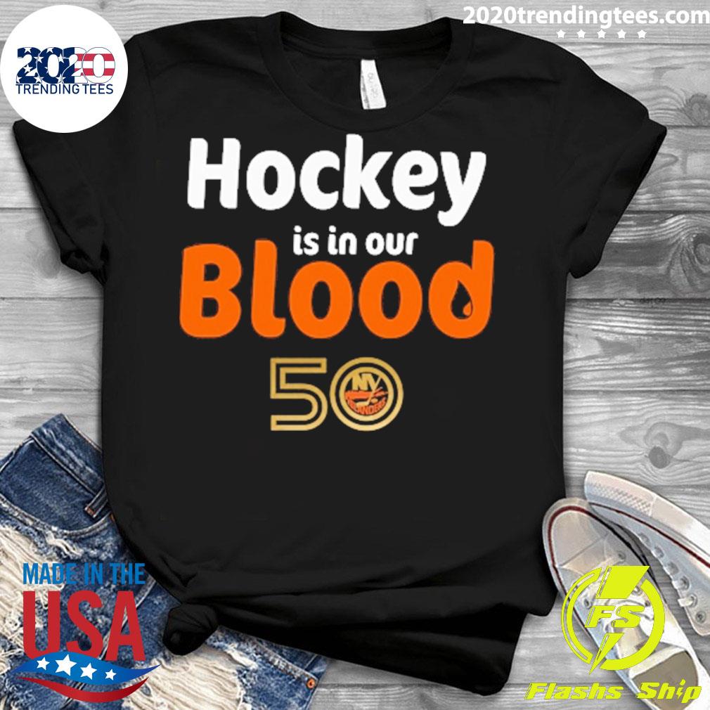 Official hockey Is In Our Blood 50 - Adult & Kids T-Shirts, Sweatshirts & Hoodies apparel design preview 3