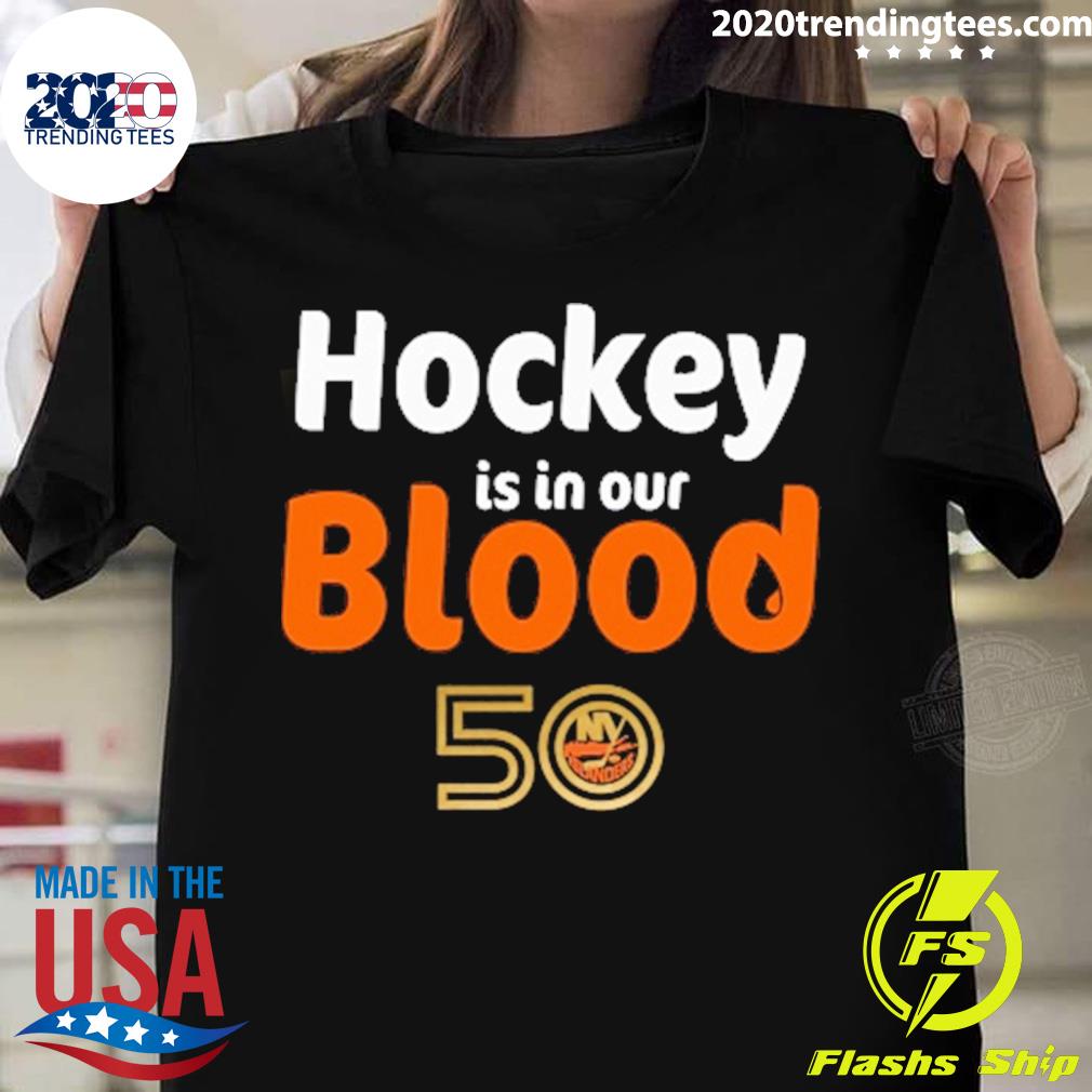 Official hockey Is In Our Blood 50 - Adult & Kids T-Shirts, Sweatshirts & Hoodies apparel design preview 1