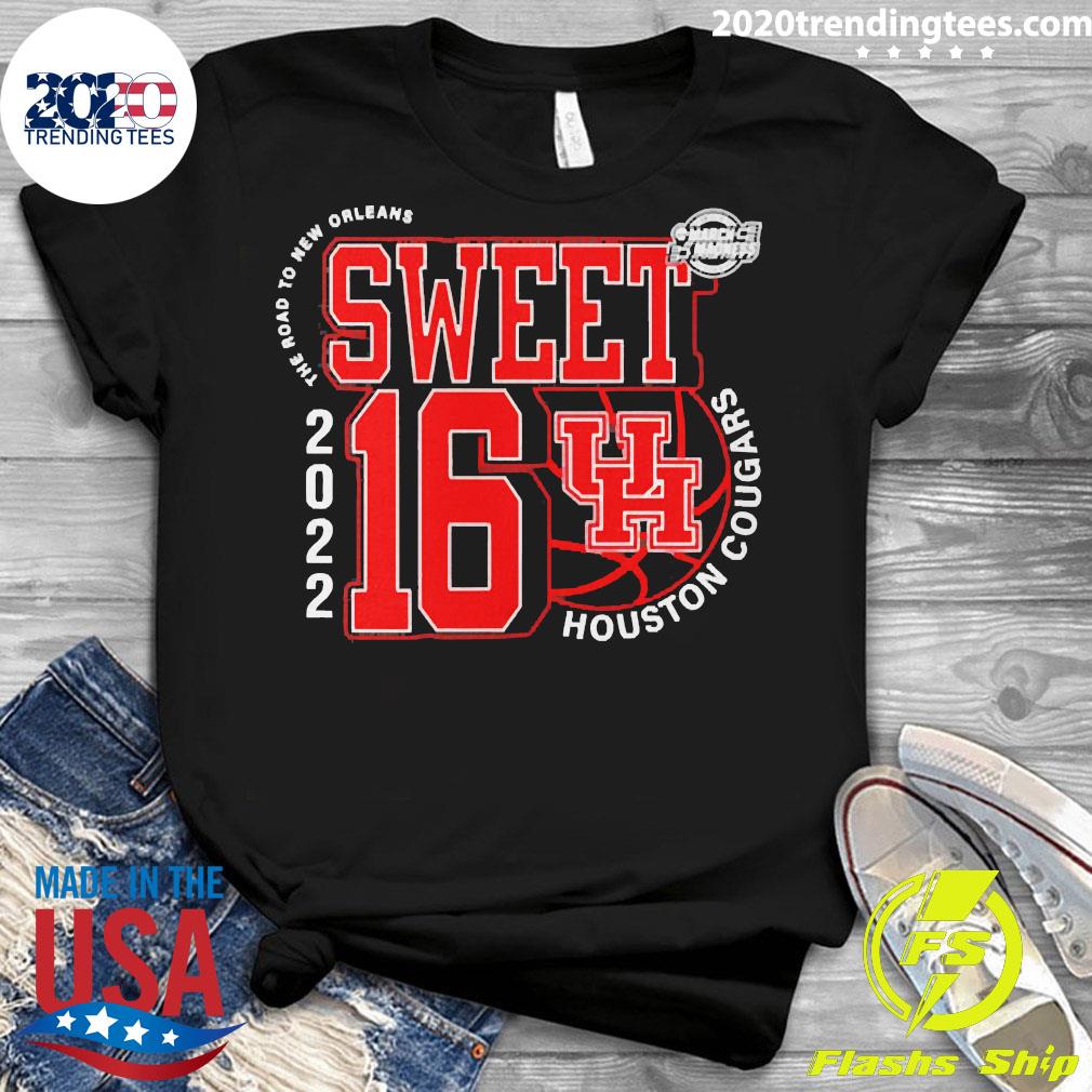 Official Houston Cougars Sweet 16 Ncaa Men's - Adult & Kids T-Shirts, Sweatshirts & Hoodies apparel design preview 3