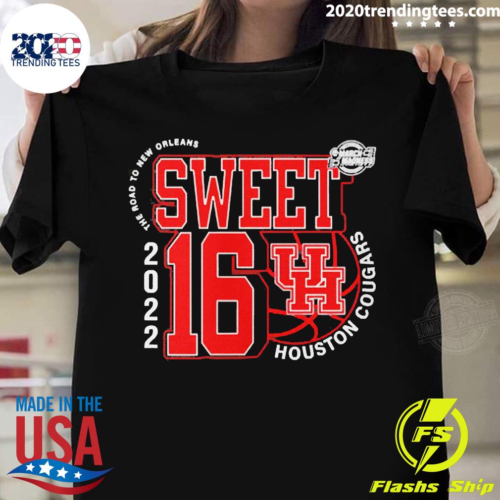 Official Houston Cougars Sweet 16 Ncaa Men's - Adult & Kids T-Shirts, Sweatshirts & Hoodies apparel design preview 1