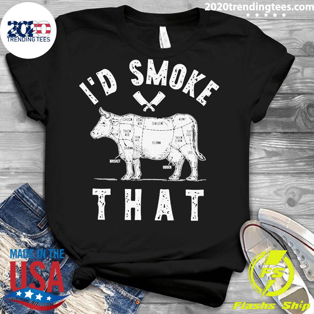 Official I'd Smoke That Apron - Adult & Kids T-Shirts, Sweatshirts & Hoodies apparel design preview 3