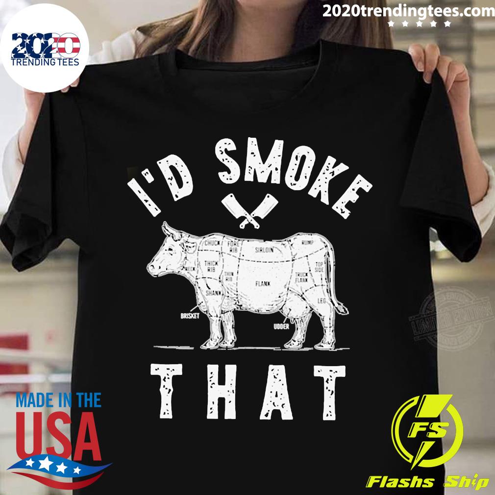 Official I'd Smoke That Apron - Adult & Kids T-Shirts, Sweatshirts & Hoodies apparel design preview 1