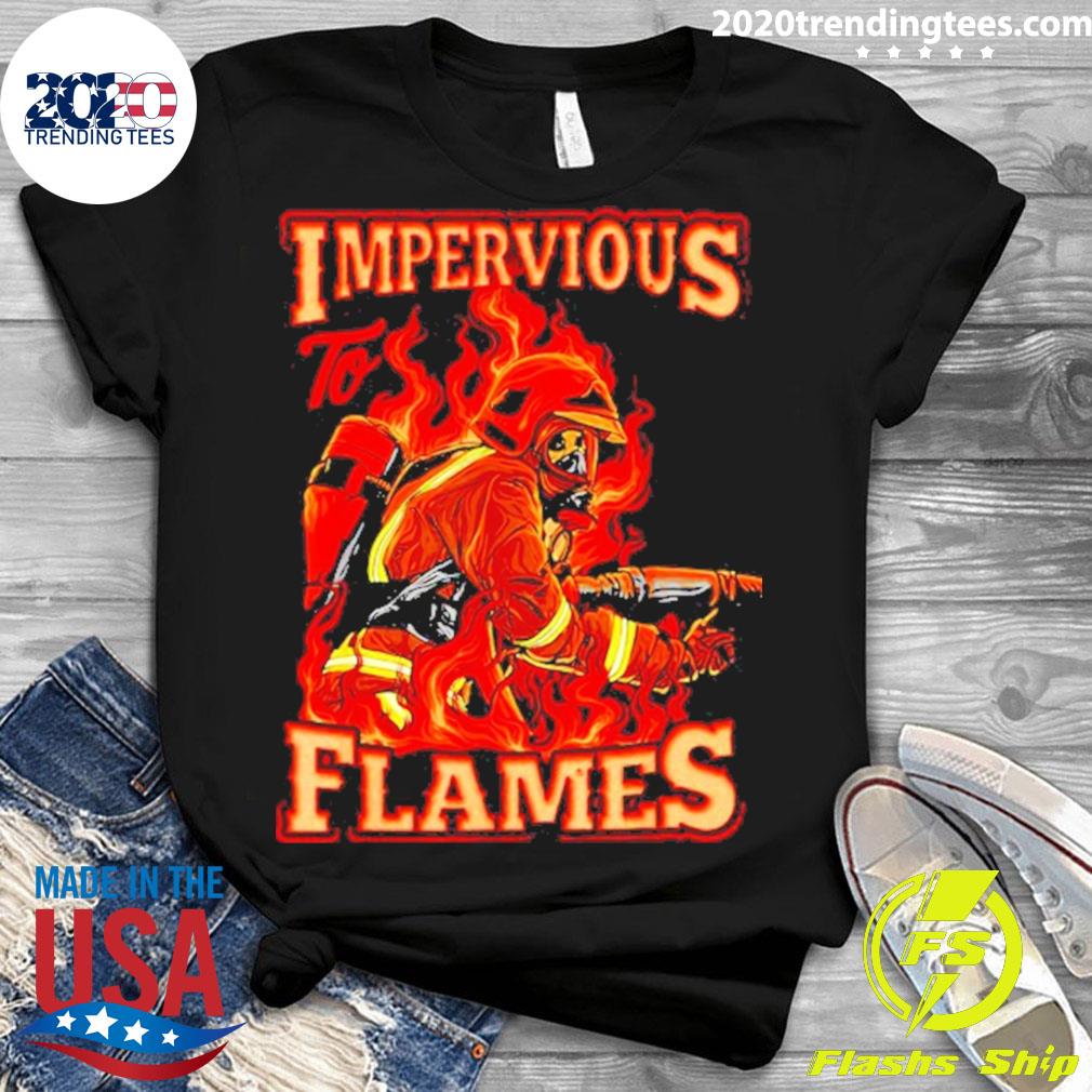 Official impervious To Flames Volunteer Fire - Adult & Kids T-Shirts, Sweatshirts & Hoodies apparel design preview 3