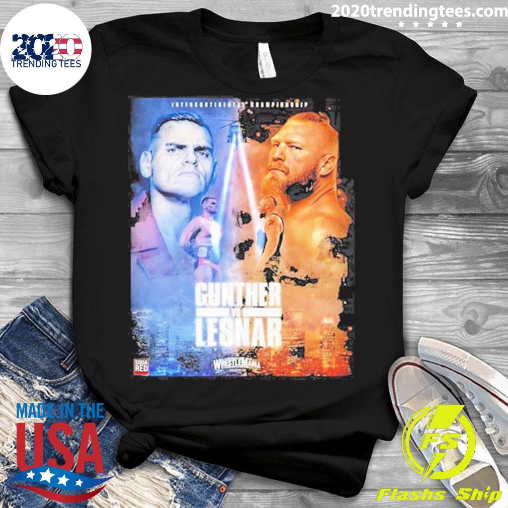 Official intercontinental Champion Gunther Vs Lesnar - Adult & Kids T-Shirts, Sweatshirts & Hoodies apparel design preview 3