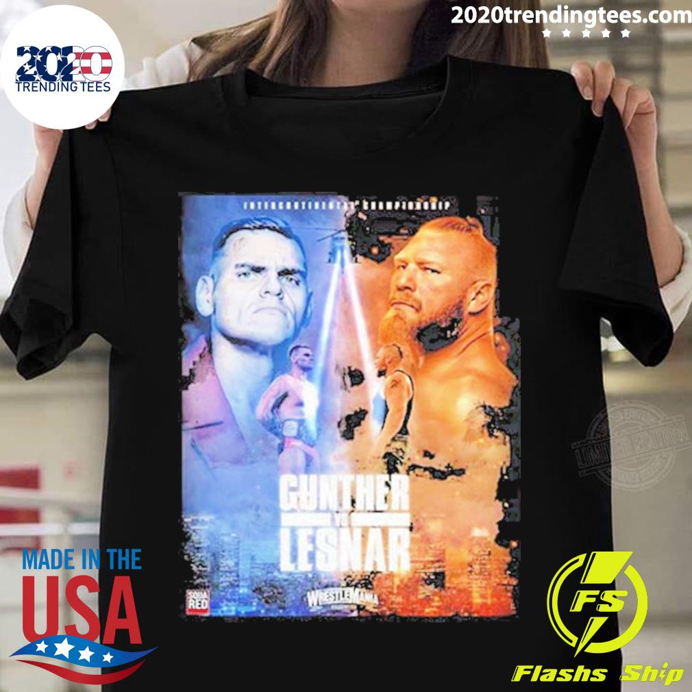 Official intercontinental Champion Gunther Vs Lesnar - Adult & Kids T-Shirts, Sweatshirts & Hoodies apparel design preview 1