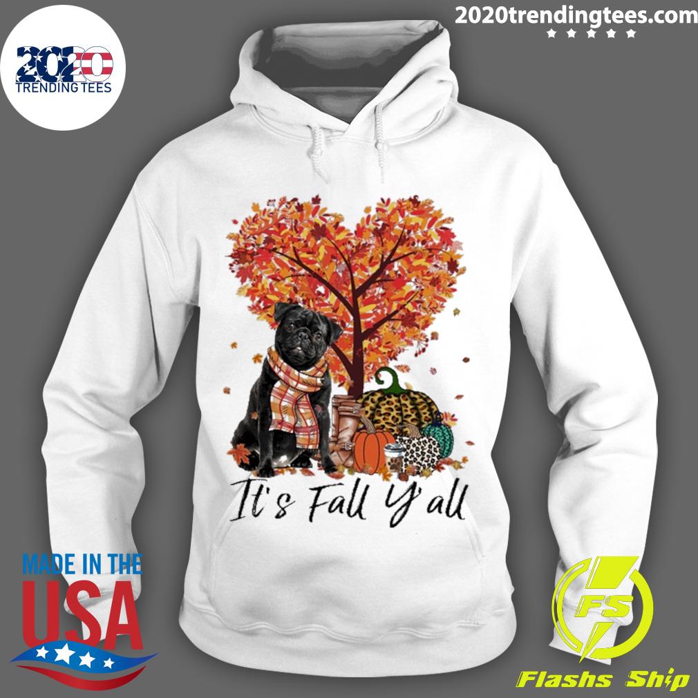 Official it's Fall Y'all Black Pug Dod - Adult & Kids T-Shirts, Sweatshirts & Hoodies apparel design preview 2