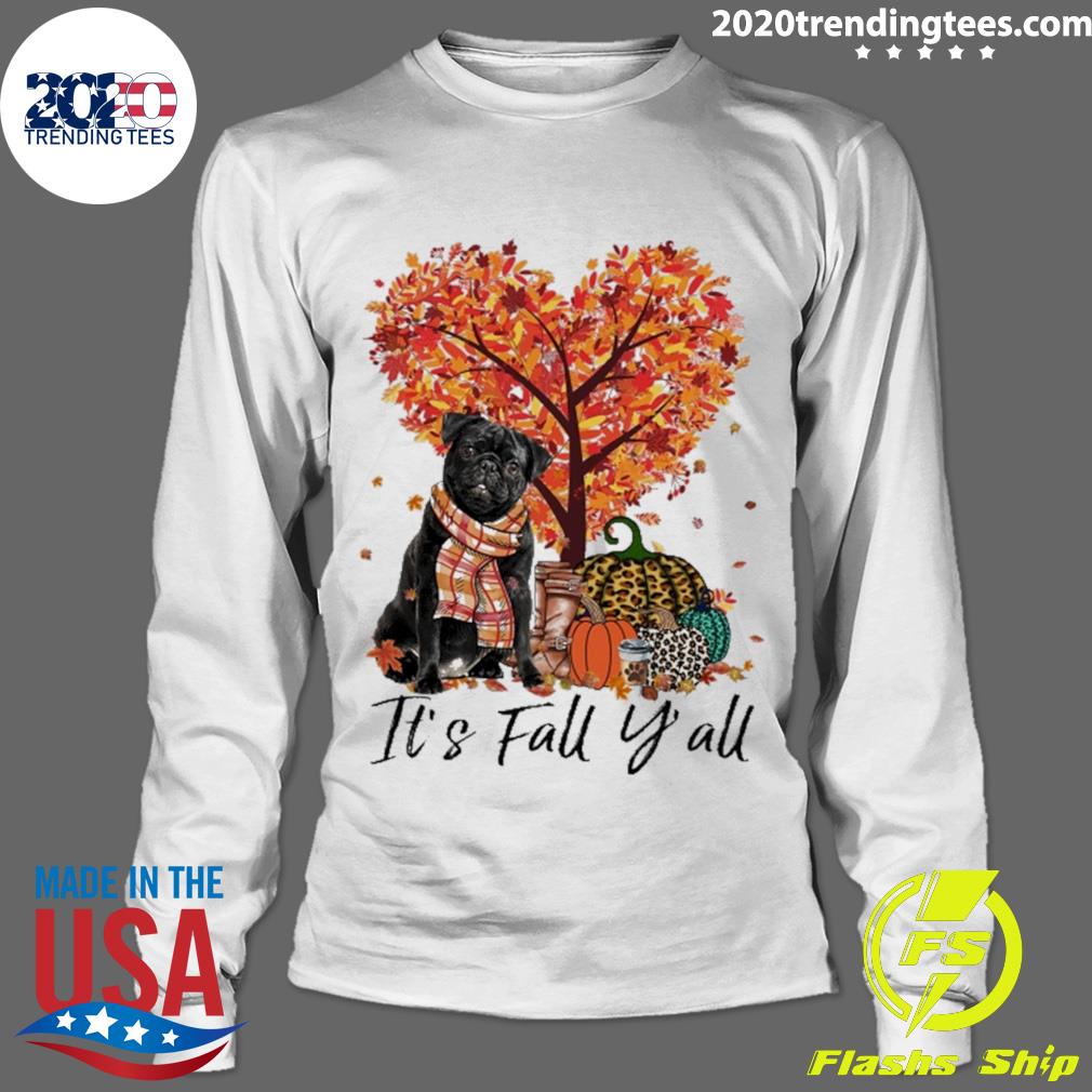 Official it's Fall Y'all Black Pug Dod - Adult & Kids T-Shirts, Sweatshirts & Hoodies apparel design preview 4
