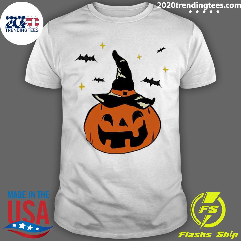 Official jack-o'-lantern Witches Hat And Bats - Adult & Kids T-Shirts, Sweatshirts & Hoodies apparel design preview 1