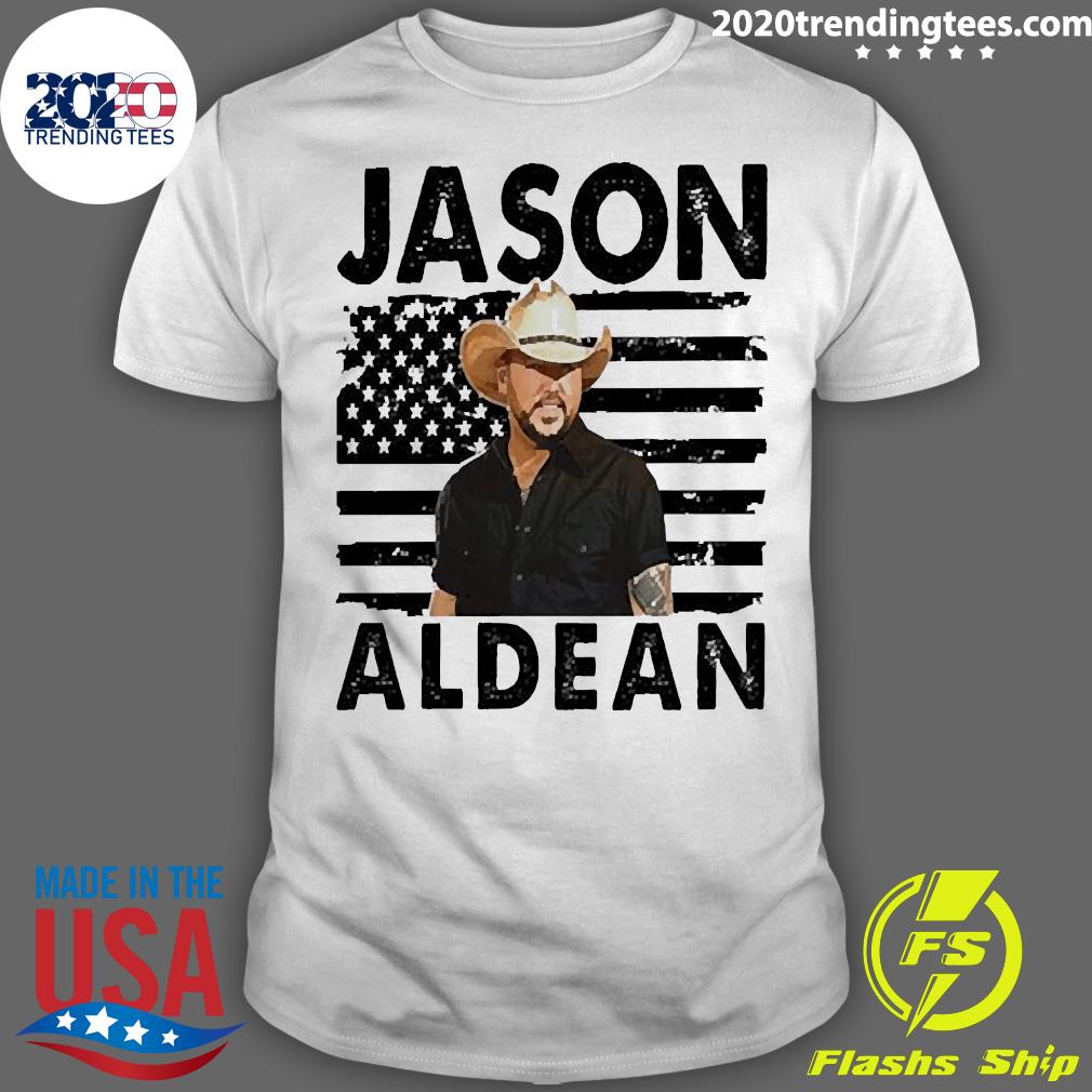 Official Jason Aldean American Flag - Adult & Kids T-Shirts, Sweatshirts & Hoodies apparel design preview 1