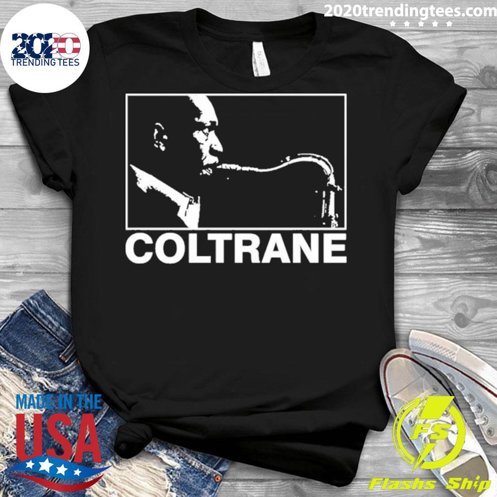 Official jazz White Lineart John Coltrane - Adult & Kids T-Shirts, Sweatshirts & Hoodies apparel design preview 3