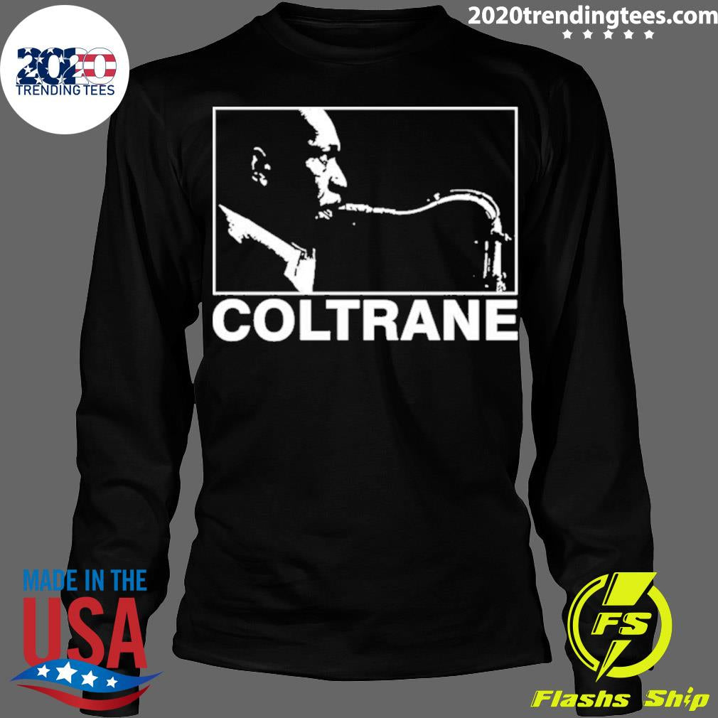Official jazz White Lineart John Coltrane - Adult & Kids T-Shirts, Sweatshirts & Hoodies apparel design preview 4