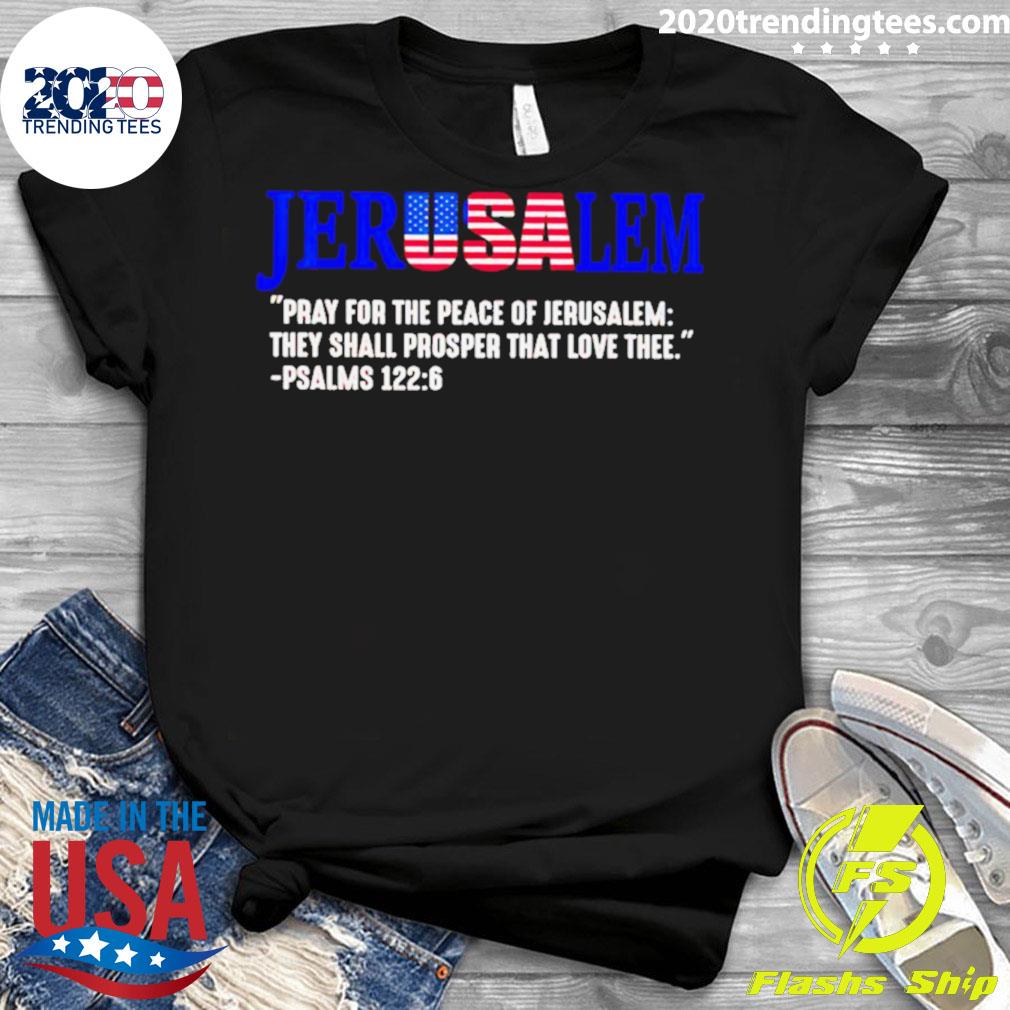 Official jerusalem Pray For The Peace Of They Shall - Adult & Kids T-Shirts, Sweatshirts & Hoodies apparel design preview 3