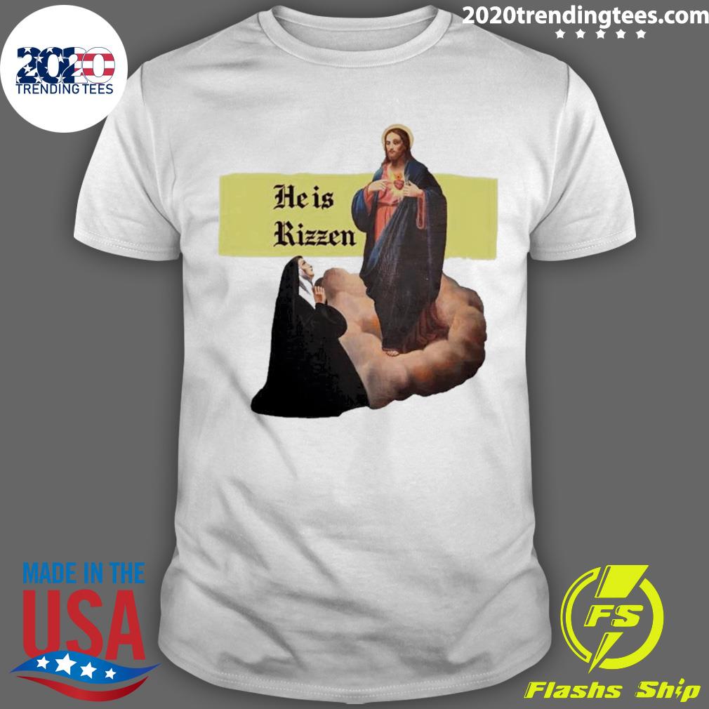 Official jesus He Is Rizzen - Adult & Kids T-Shirts, Sweatshirts & Hoodies apparel design preview 1