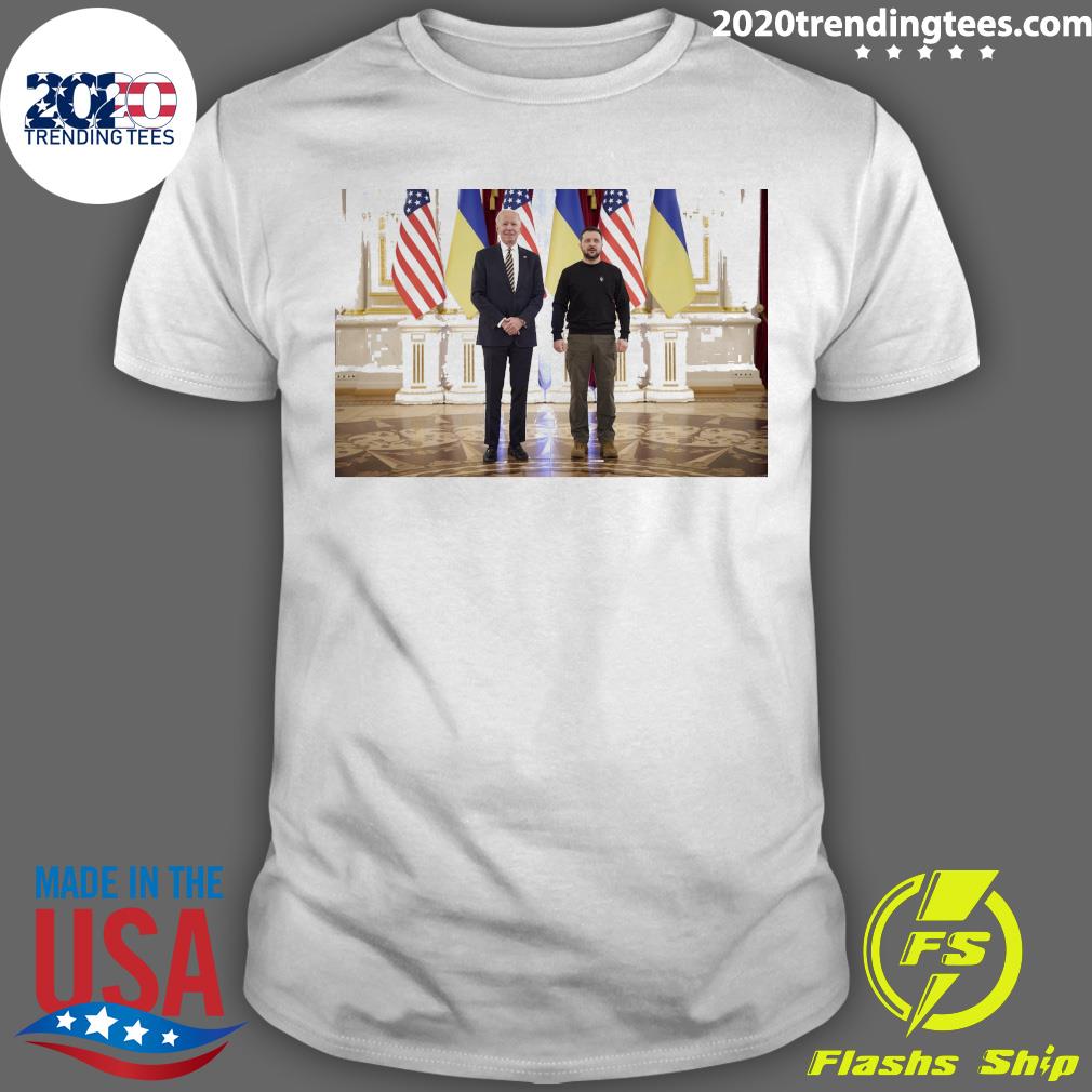 Official joe Biden And President Volodymyr Zelensky - Adult & Kids T-Shirts, Sweatshirts & Hoodies apparel design preview 1