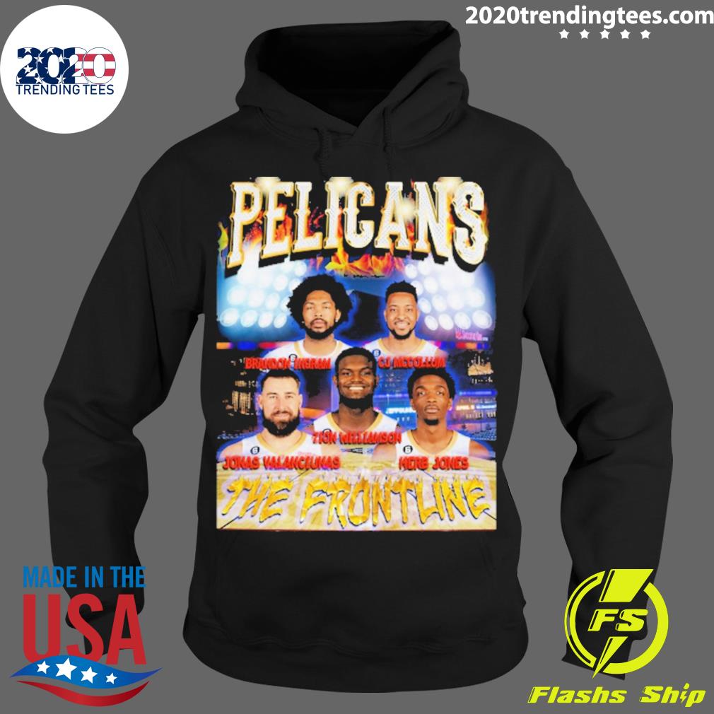 Official joelvenile Pelicans The Frontline - Adult & Kids T-Shirts, Sweatshirts & Hoodies apparel design preview 2