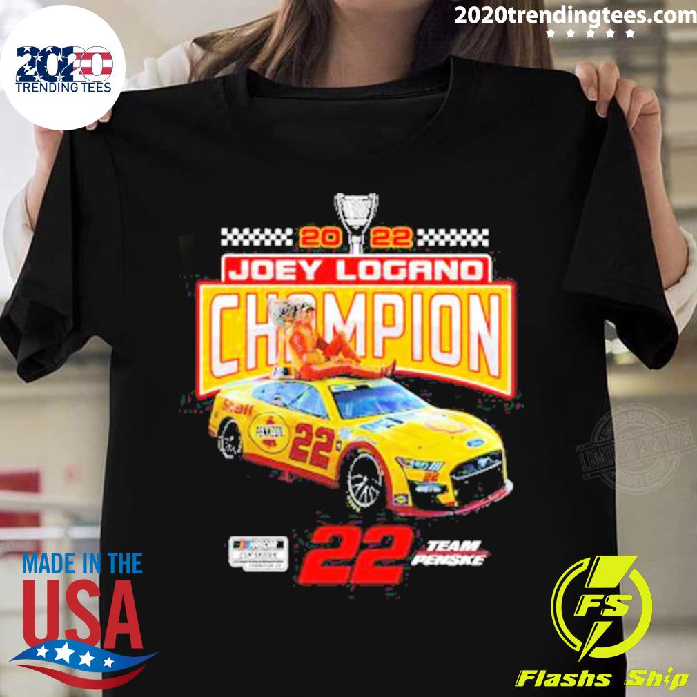 Official joey Logano 2022 Nascar Cup Series Champions - Adult & Kids T-Shirts, Sweatshirts & Hoodies apparel design preview 1