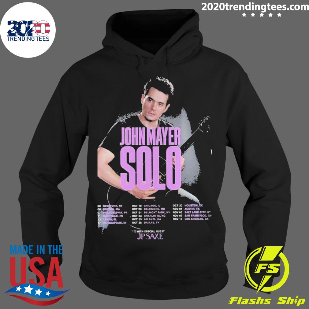 Official john Mayer Solo With Special Guest Jp Saxe - Adult & Kids T-Shirts, Sweatshirts & Hoodies apparel design preview 2