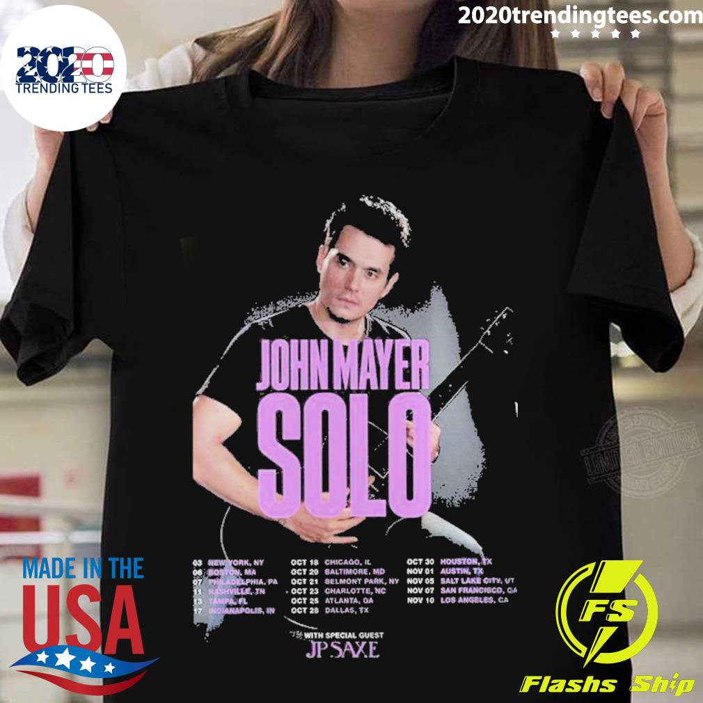 Official john Mayer Solo With Special Guest Jp Saxe - Adult & Kids T-Shirts, Sweatshirts & Hoodies apparel design preview 1