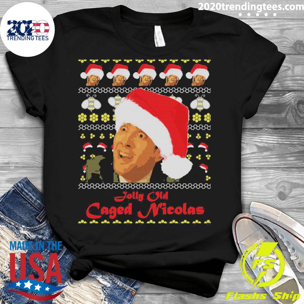 Official jolly Old Caged Nicolas Christmas - Adult & Kids T-Shirts, Sweatshirts & Hoodies apparel design preview 3