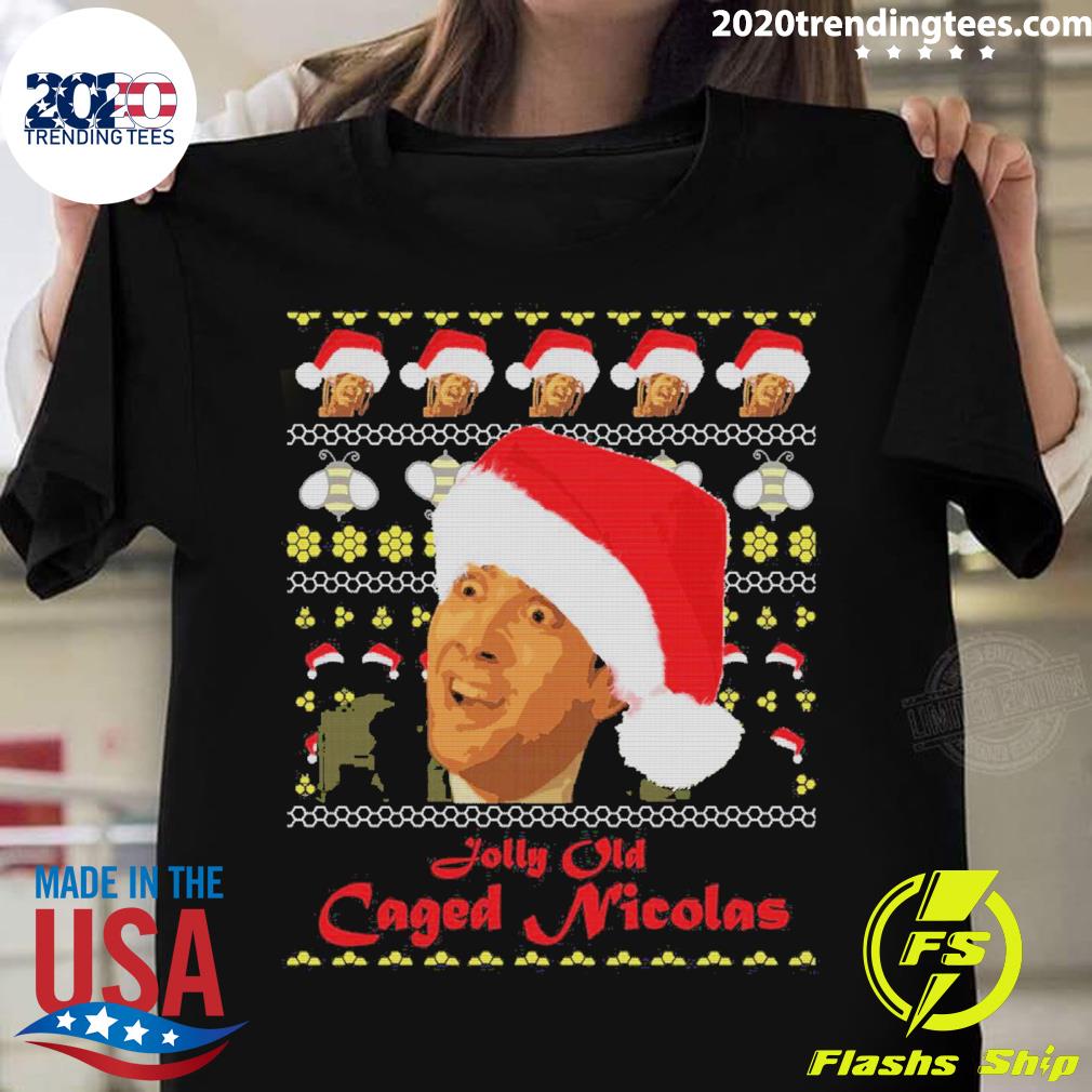 Official jolly Old Caged Nicolas Christmas - Adult & Kids T-Shirts, Sweatshirts & Hoodies apparel design preview 1
