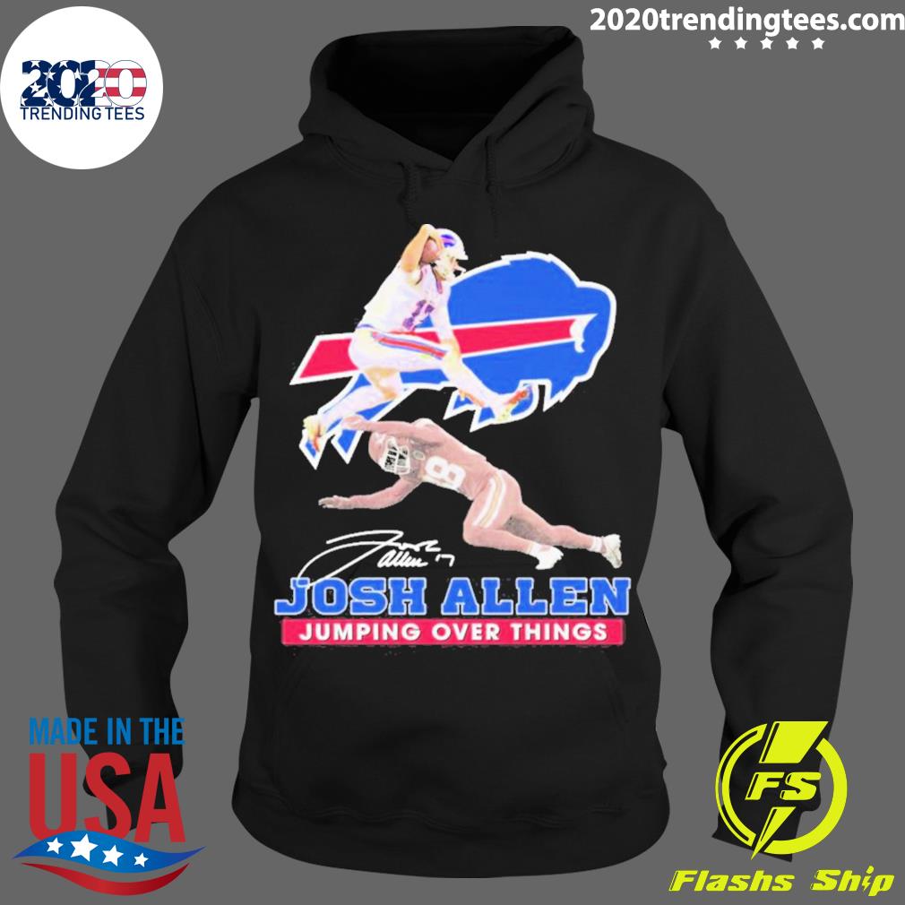 Official josh Allen Jumping Over Things Signature - Adult & Kids T-Shirts, Sweatshirts & Hoodies apparel design preview 2