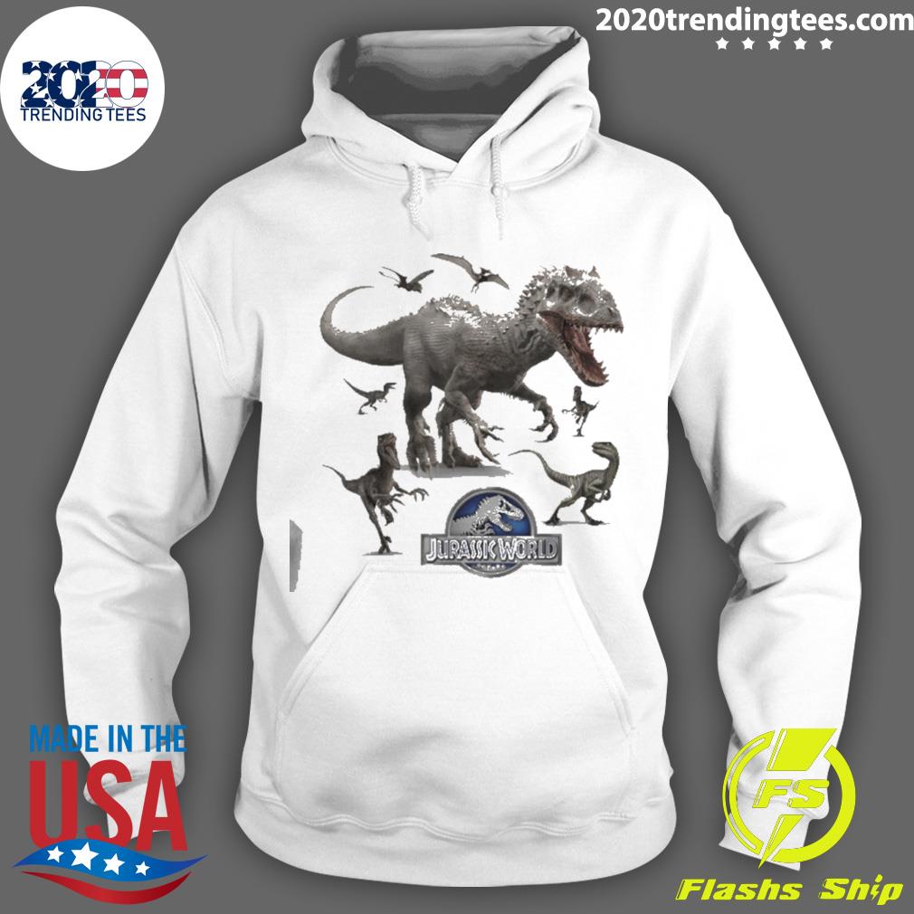 Official jurassic World Indominus Rex Raptor Run - Adult & Kids T-Shirts, Sweatshirts & Hoodies apparel design preview 2