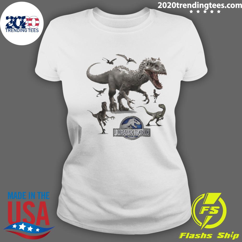 Official jurassic World Indominus Rex Raptor Run - Adult & Kids T-Shirts, Sweatshirts & Hoodies apparel design preview 3