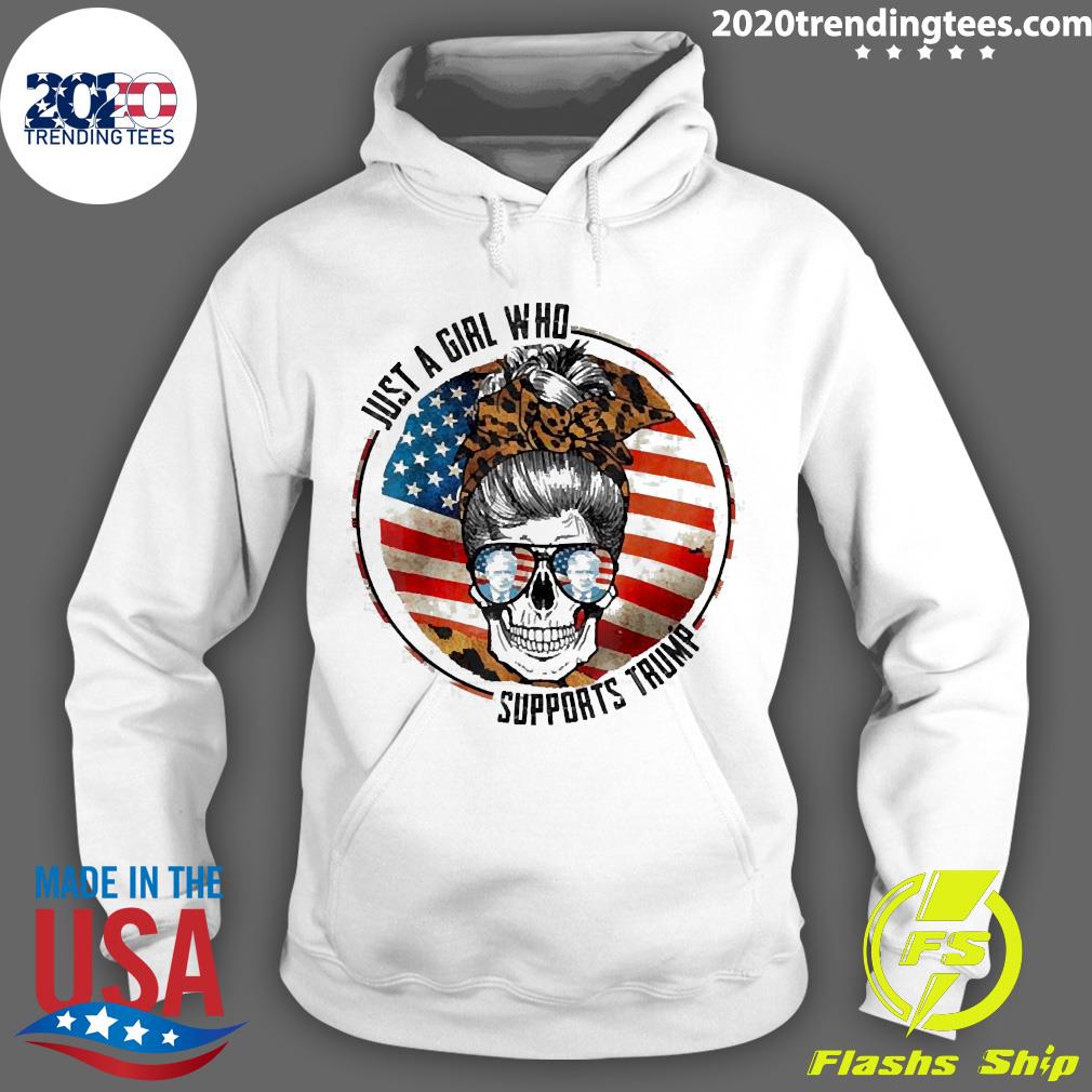 Official Just A Girl Who Loves Trump Messy Bun Skull - Adult & Kids T-Shirts, Sweatshirts & Hoodies apparel design preview 2