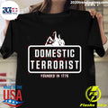 Official justin Andersch Domestic Terrorist Founded - Adult & Kids T-Shirts, Sweatshirts & Hoodies apparel design preview 1
