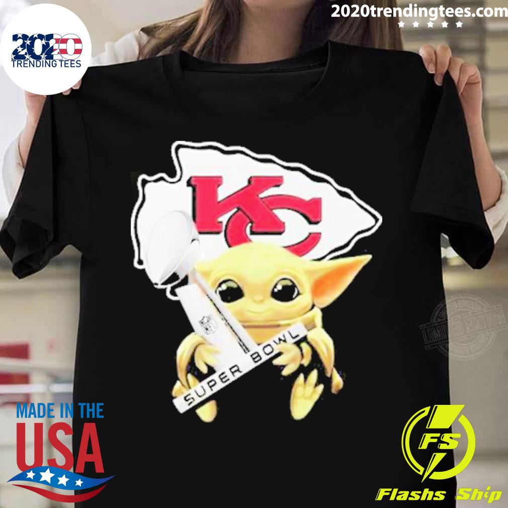 Official kansas City Chiefs Baby Yoda Cup Champions - Adult & Kids T-Shirts, Sweatshirts & Hoodies apparel design preview 1