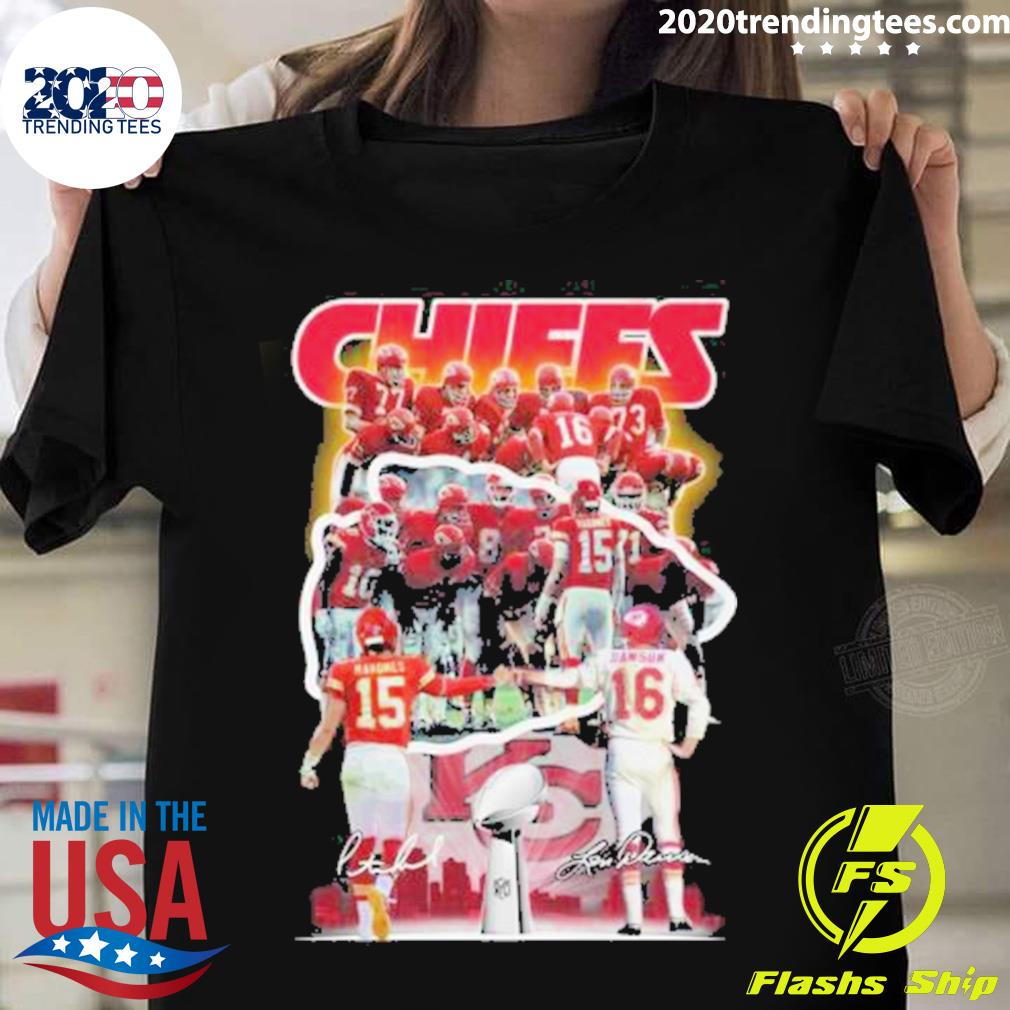 Official kansas City Chiefs Mahomes Vs Dawson Nfl Cup - Adult & Kids T-Shirts, Sweatshirts & Hoodies apparel design preview 1