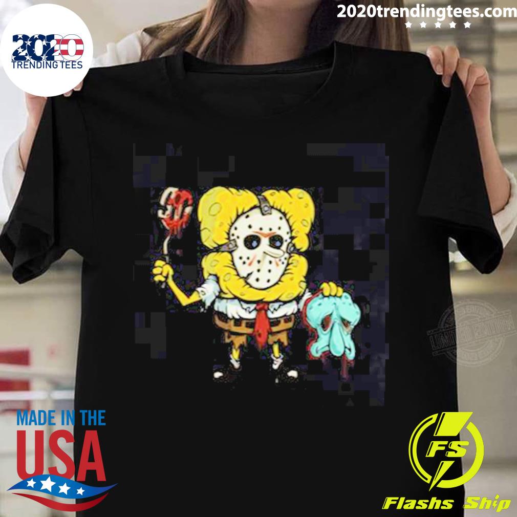 Official killer Spongebob Halloween - Adult & Kids T-Shirts, Sweatshirts & Hoodies apparel design preview 1