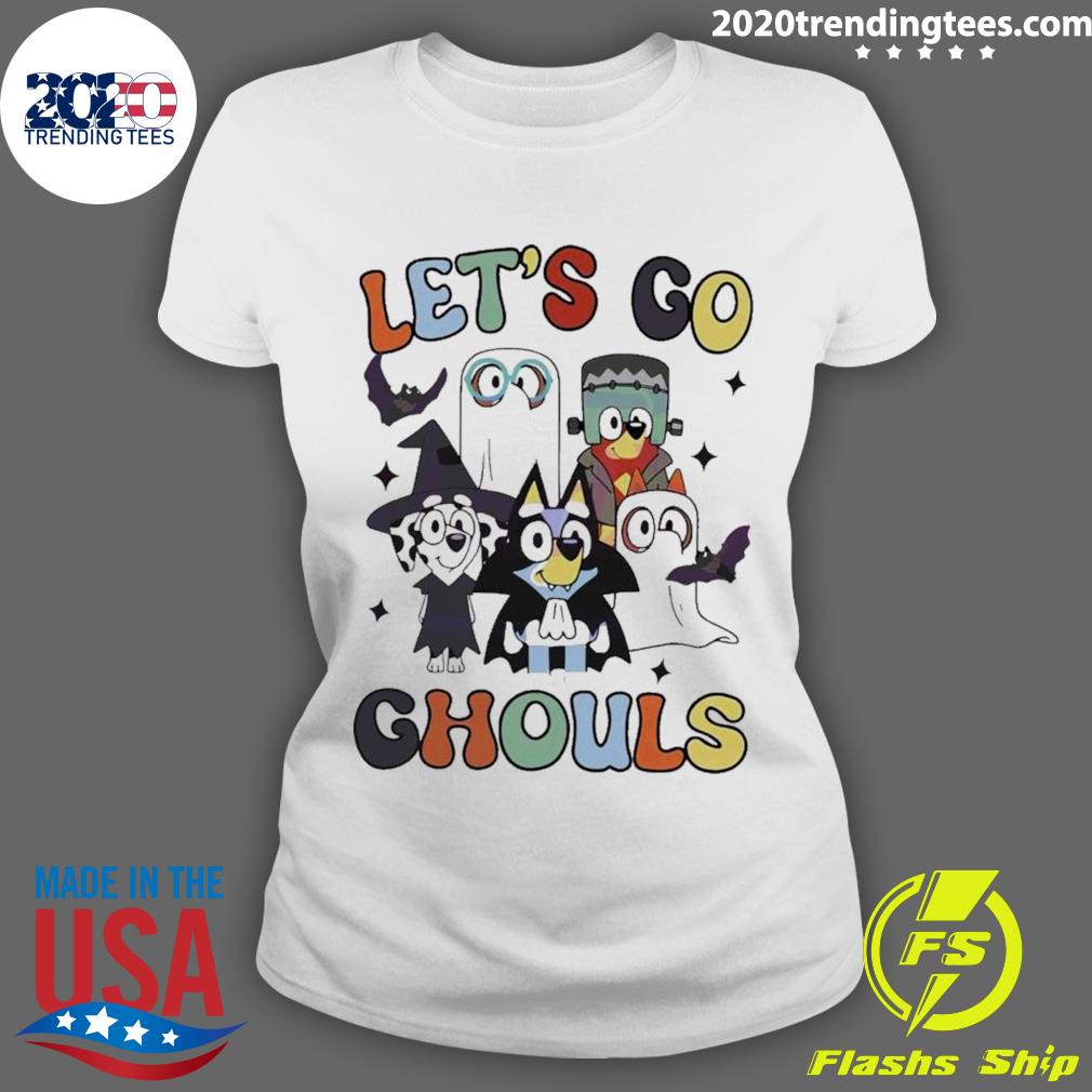 Official let's Go Ghouls Bluey Bingo Halloween - Adult & Kids T-Shirts, Sweatshirts & Hoodies apparel design preview 3