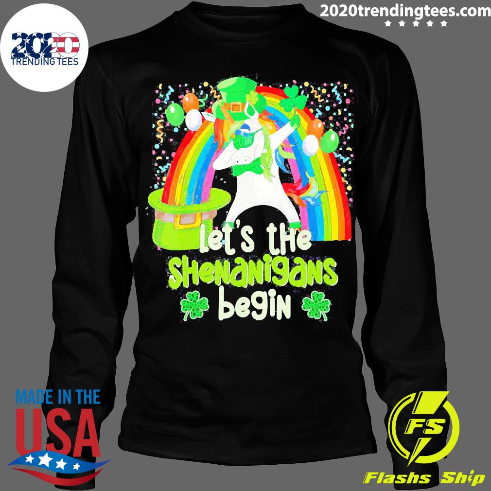 Official Let's Shenanigans Begin Dabbing Unicorn St - Adult & Kids T-Shirts, Sweatshirts & Hoodies apparel design preview 4