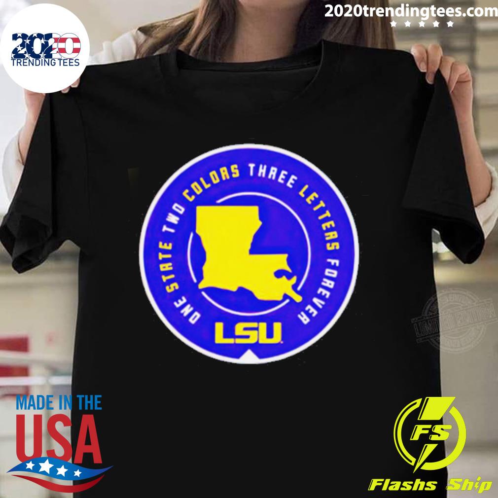 Official lsu One State Two Colors Three Letters - Adult & Kids T-Shirts, Sweatshirts & Hoodies apparel design preview 1