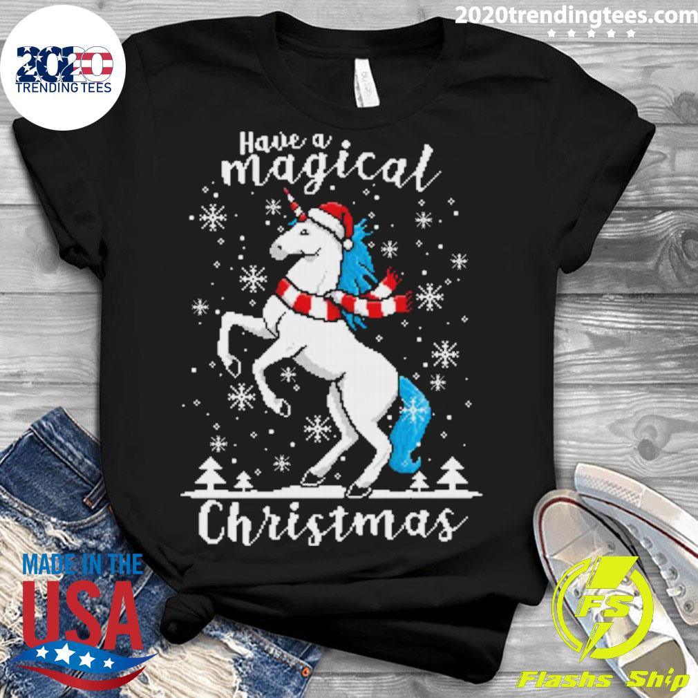Official magic Unicorn Christmas - Adult & Kids T-Shirts, Sweatshirts & Hoodies apparel design preview 3