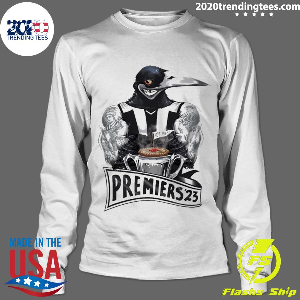 Official magpies Collingwood Premiers 2023 Hot Pies - Adult & Kids T-Shirts, Sweatshirts & Hoodies apparel design preview 4