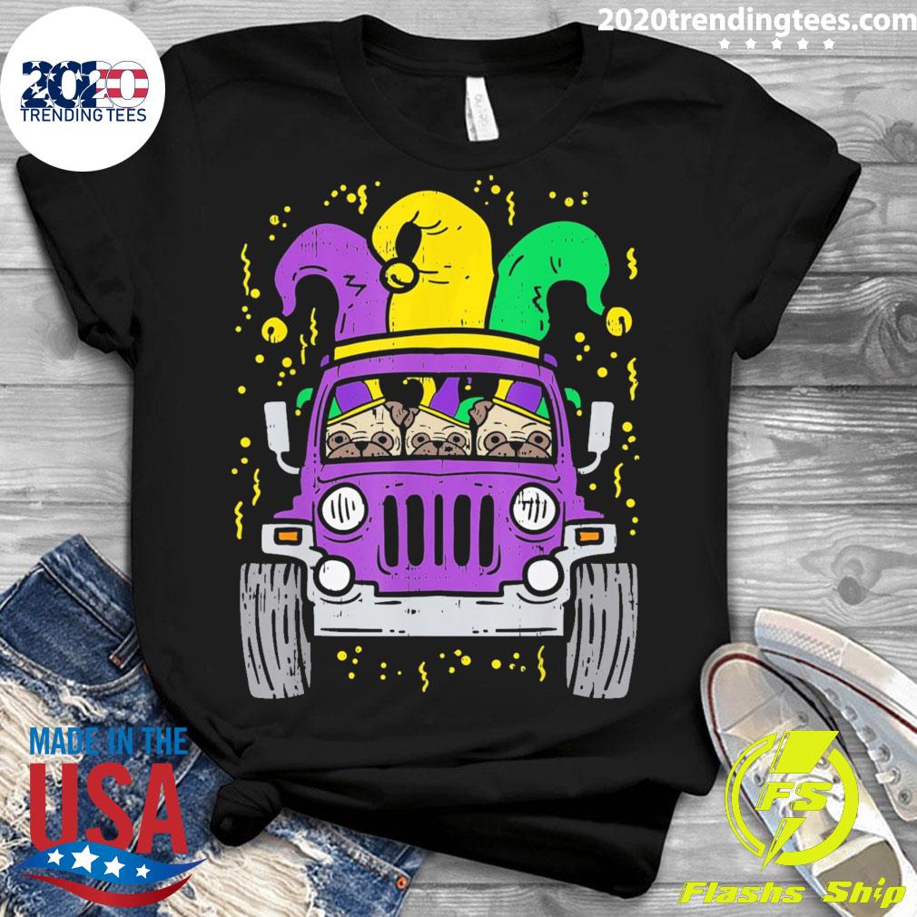 Official mardi Gras Dog Truck - Adult & Kids T-Shirts, Sweatshirts & Hoodies apparel design preview 3