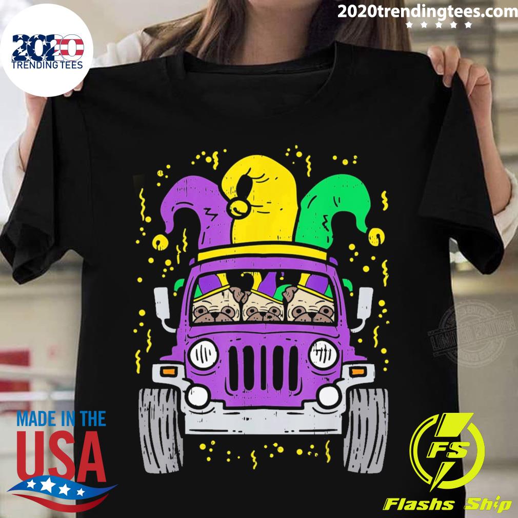 Official mardi Gras Dog Truck - Adult & Kids T-Shirts, Sweatshirts & Hoodies apparel design preview 1