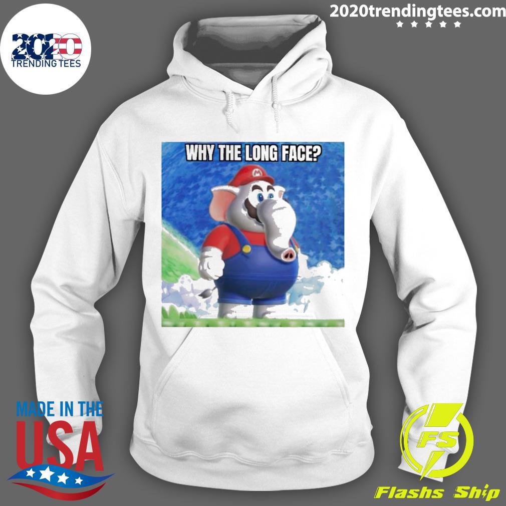 Official mario Elephant Why The Long Face - Adult & Kids T-Shirts, Sweatshirts & Hoodies apparel design preview 2