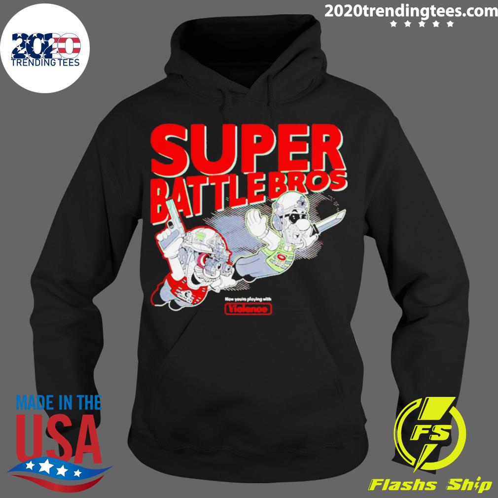 Official mario Super Battle Bros Violence - Adult & Kids T-Shirts, Sweatshirts & Hoodies apparel design preview 2