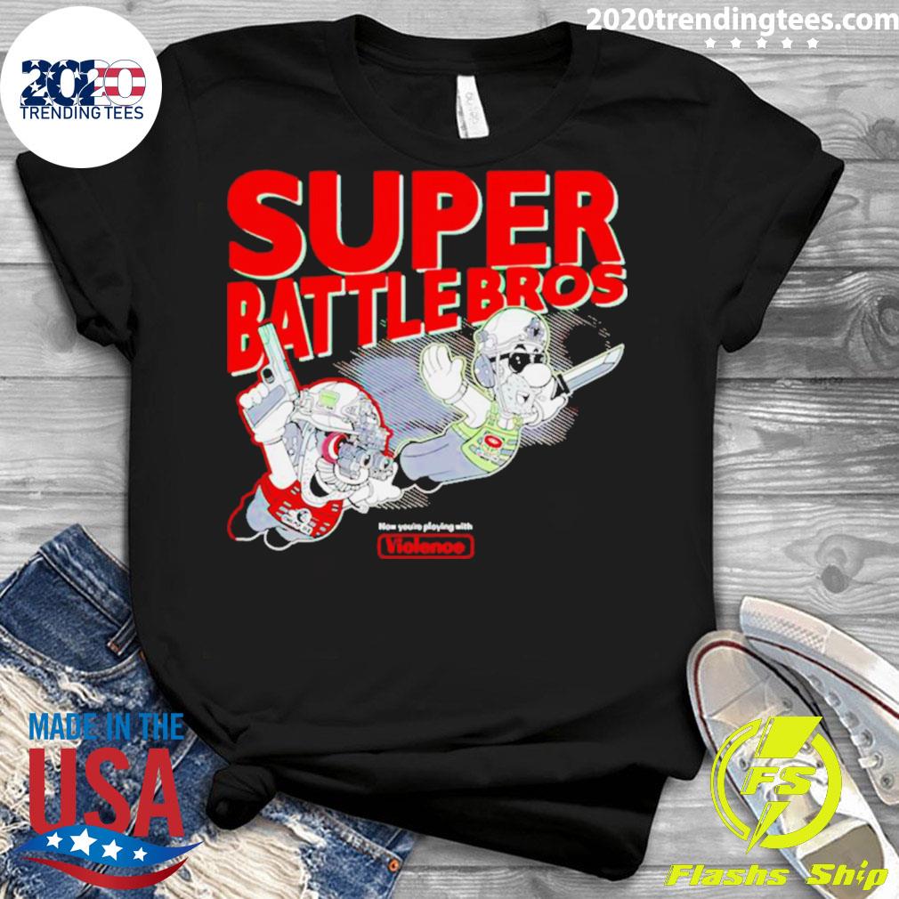 Official mario Super Battle Bros Violence - Adult & Kids T-Shirts, Sweatshirts & Hoodies apparel design preview 3