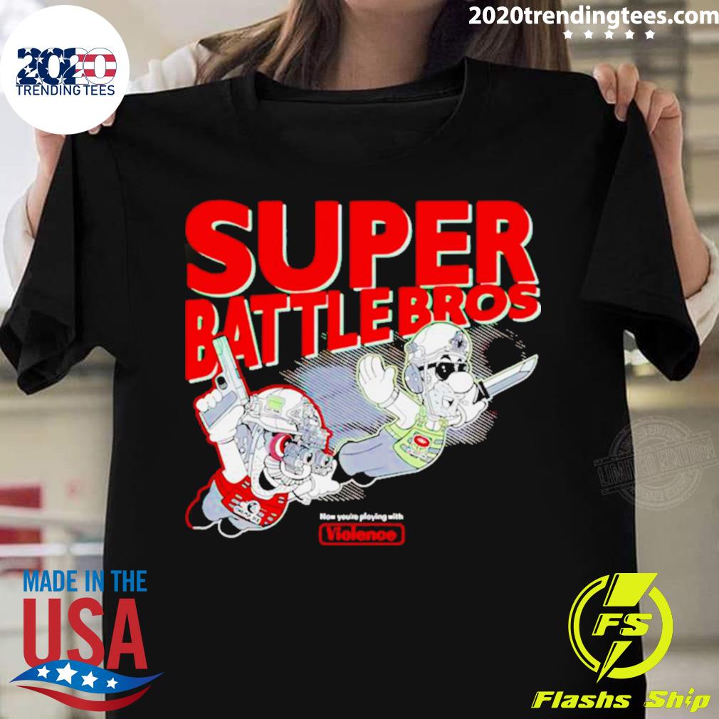 Official mario Super Battle Bros Violence - Adult & Kids T-Shirts, Sweatshirts & Hoodies apparel design preview 1