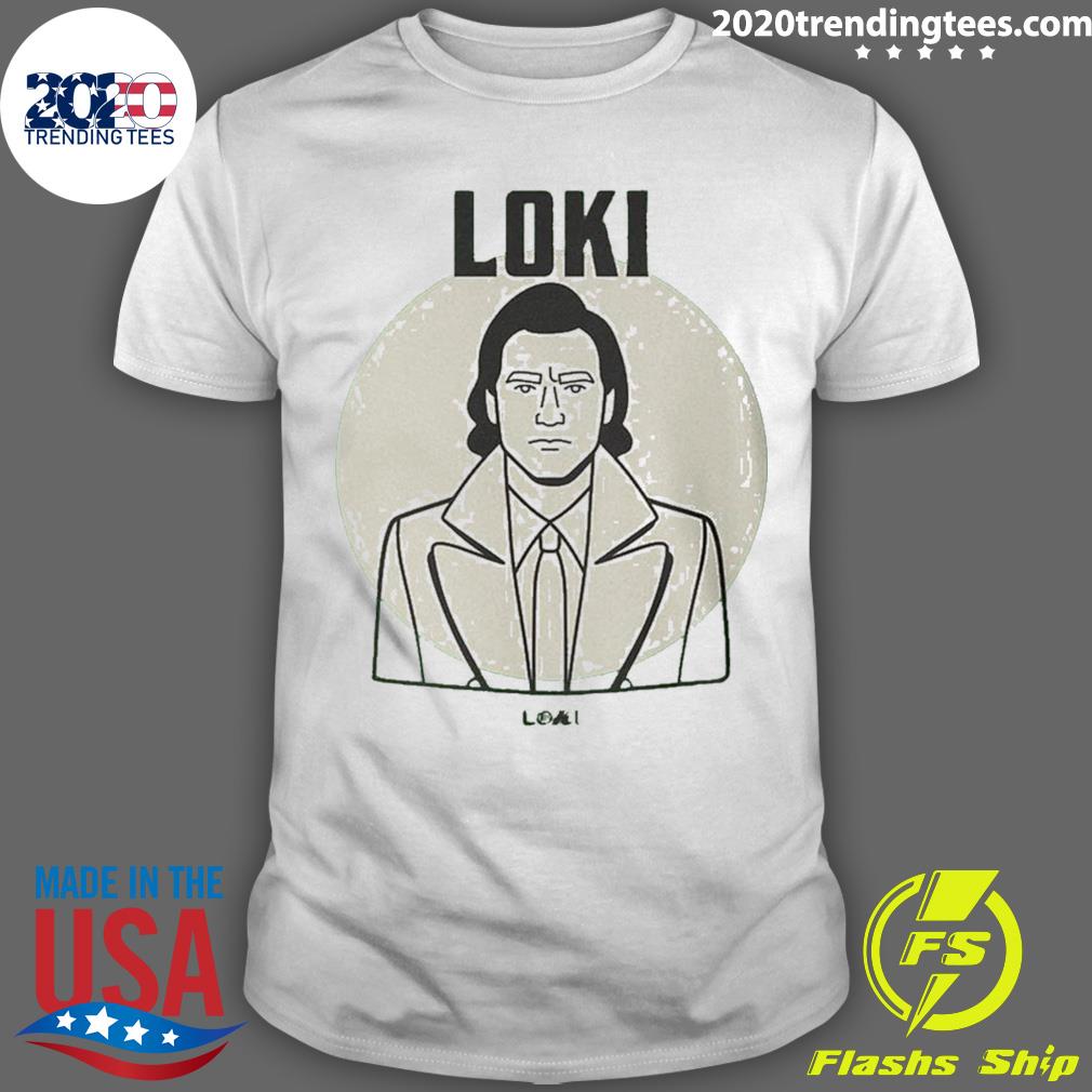 Official marvel Loki Line Drawing Portrait - Adult & Kids T-Shirts, Sweatshirts & Hoodies apparel design preview 1