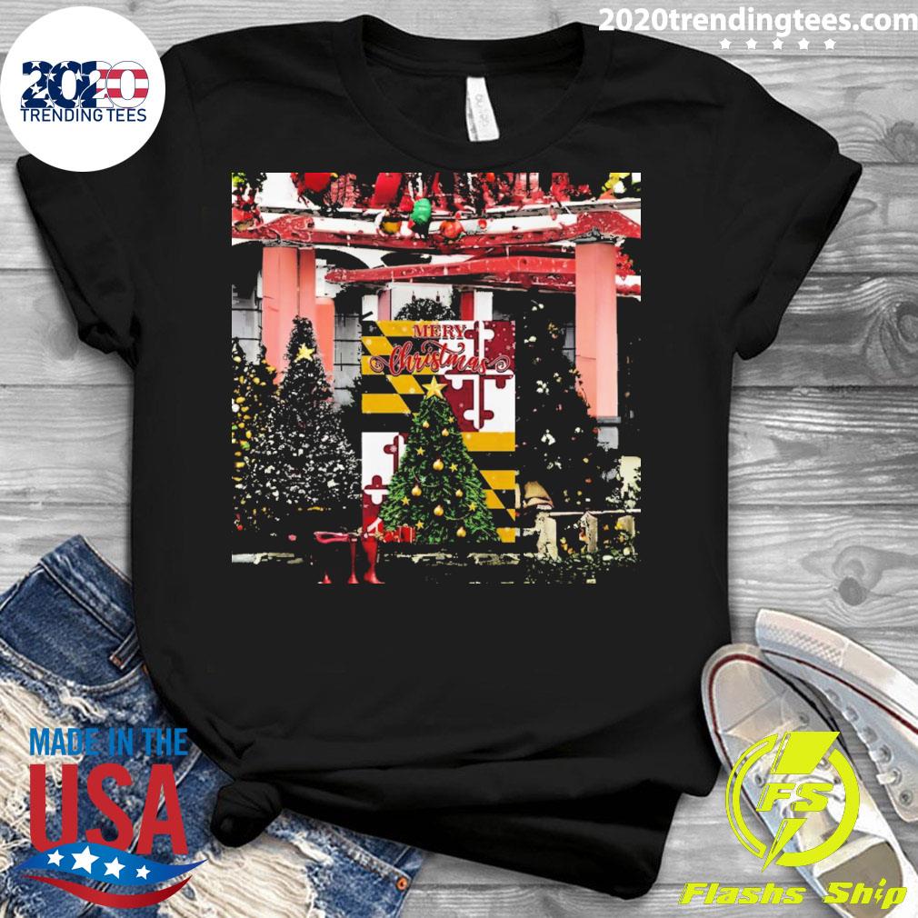 Official maryland Christmas Flag - Adult & Kids T-Shirts, Sweatshirts & Hoodies apparel design preview 3