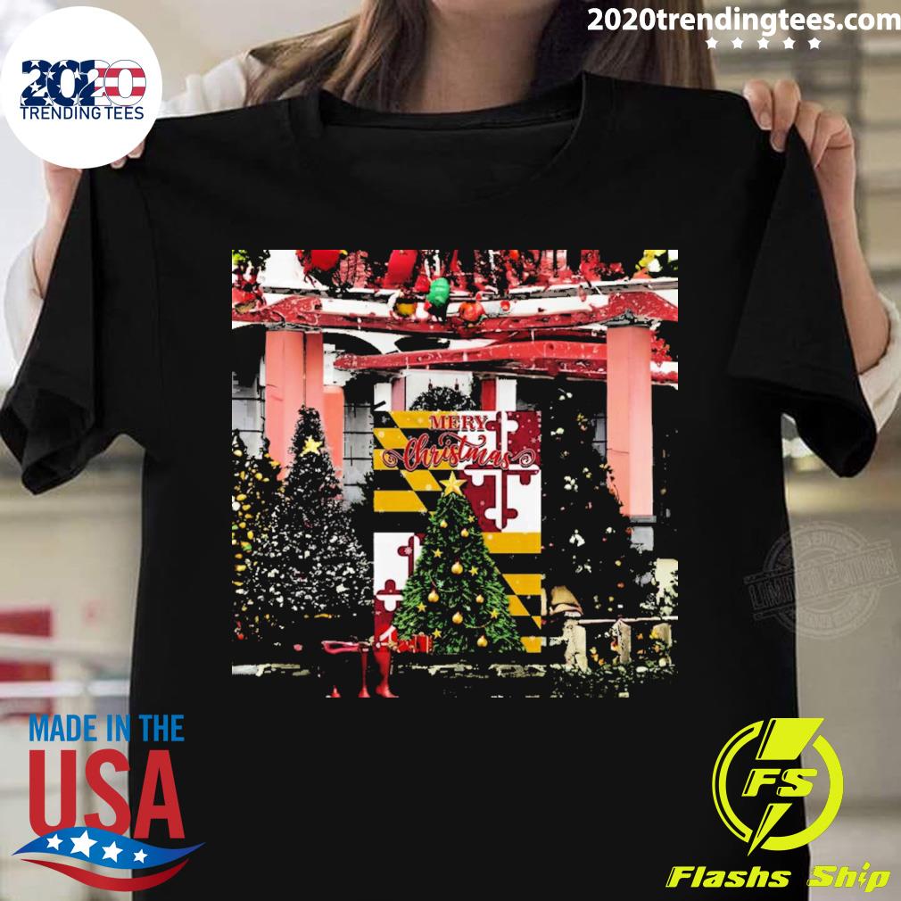 Official maryland Christmas Flag - Adult & Kids T-Shirts, Sweatshirts & Hoodies apparel design preview 1
