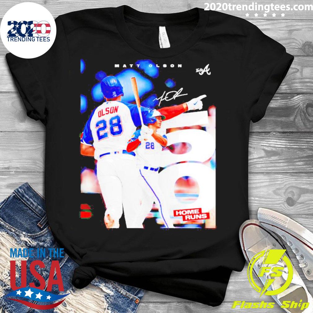 Official matt Olson Home Runs Signature - Adult & Kids T-Shirts, Sweatshirts & Hoodies apparel design preview 3