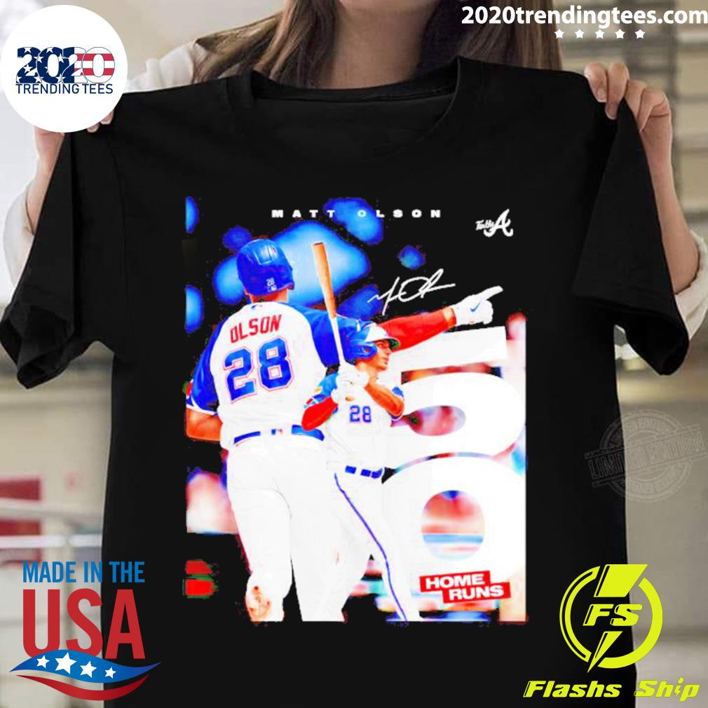 Official matt Olson Home Runs Signature - Adult & Kids T-Shirts, Sweatshirts & Hoodies apparel design preview 1