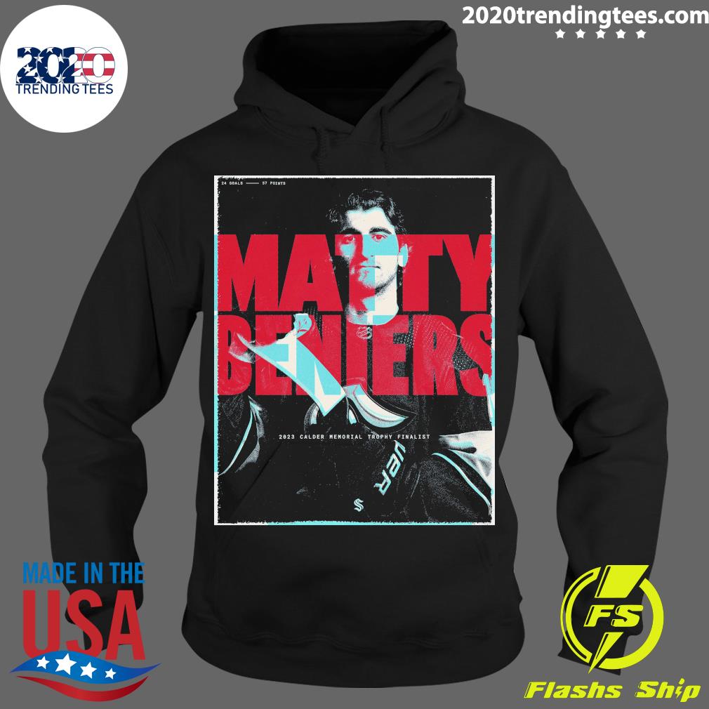 Official matty Beniers 2023 Calder Memorial Trophy - Adult & Kids T-Shirts, Sweatshirts & Hoodies apparel design preview 2